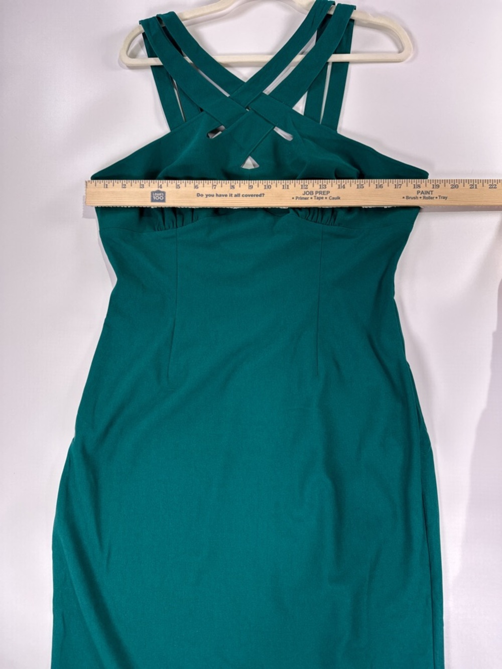 Voodoo Vixen Lilian Wiggle Dress Criss Cross Halter Cotton Blend Teal Size XL - Picture 13 of 16